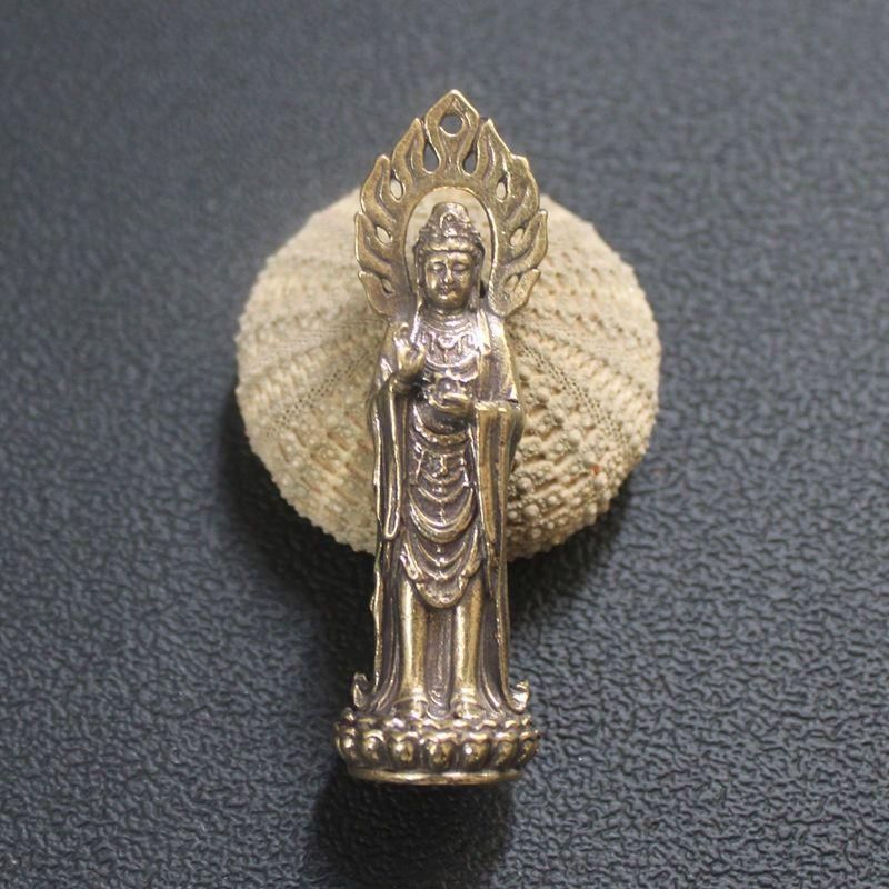 銅細工 聖観音菩薩像 装飾品 工芸品 美術品 置物 - メルカリ