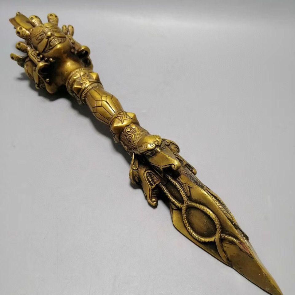 仏教美術 法器 馬頭明王三面普巴杵 降魔杵 辟邪 開運 風水招財 置物