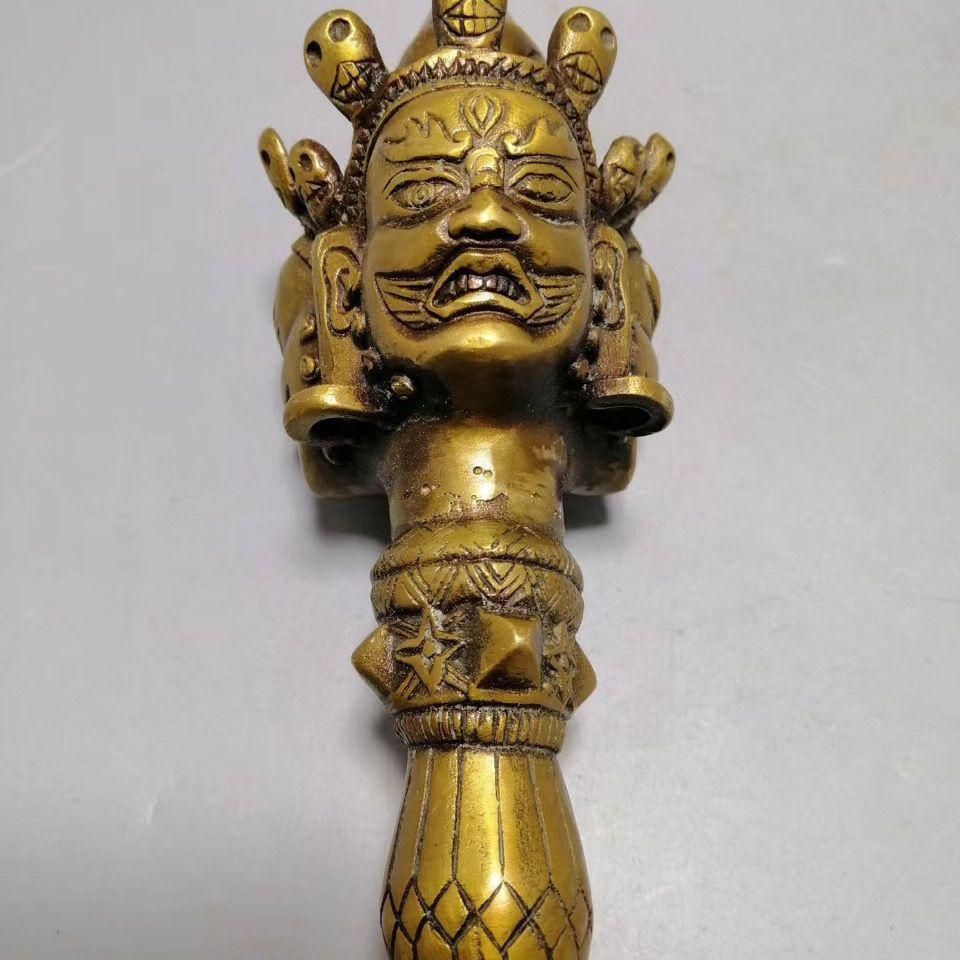 仏教美術 法器 馬頭明王三面普巴杵 降魔杵 辟邪 開運 風水招財