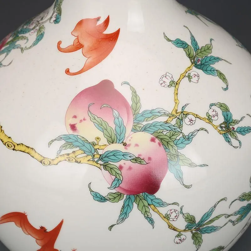 清乾隆粉彩福寿九桃天球瓶 景徳鎮 陶磁器 装飾品 現代工芸品 美術品 置物 故宮博物院『粉彩九桃図天球瓶』 | 彫刻・美術・工芸品 | 【公式