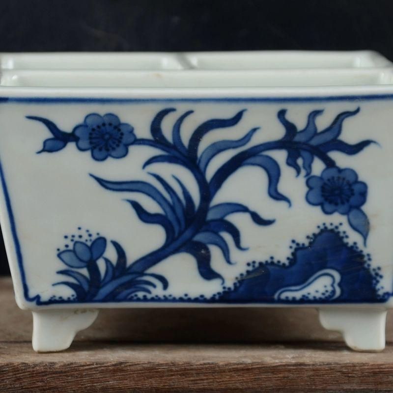 清乾隆帝手画鯖石榴花四方升斗 文房案頭 書道具 文房具 現代工芸品美術