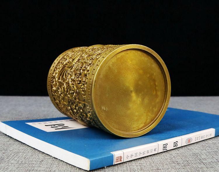 銅器 盤竜の 筆箱 書道具 文房具 現代工芸品 美術品 置物 - メルカリ