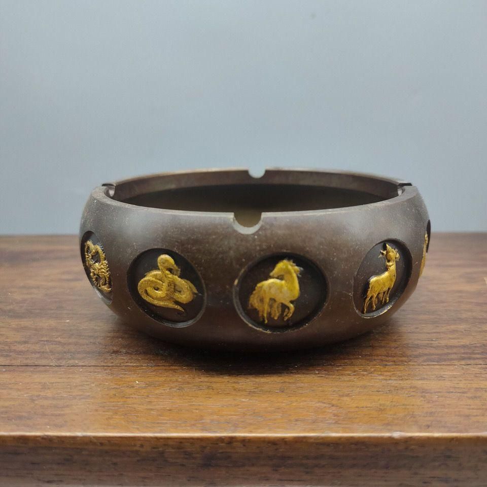 銅器 十二支 灰皿 家 事務室 装飾品 工芸品 置物 - メルカリ