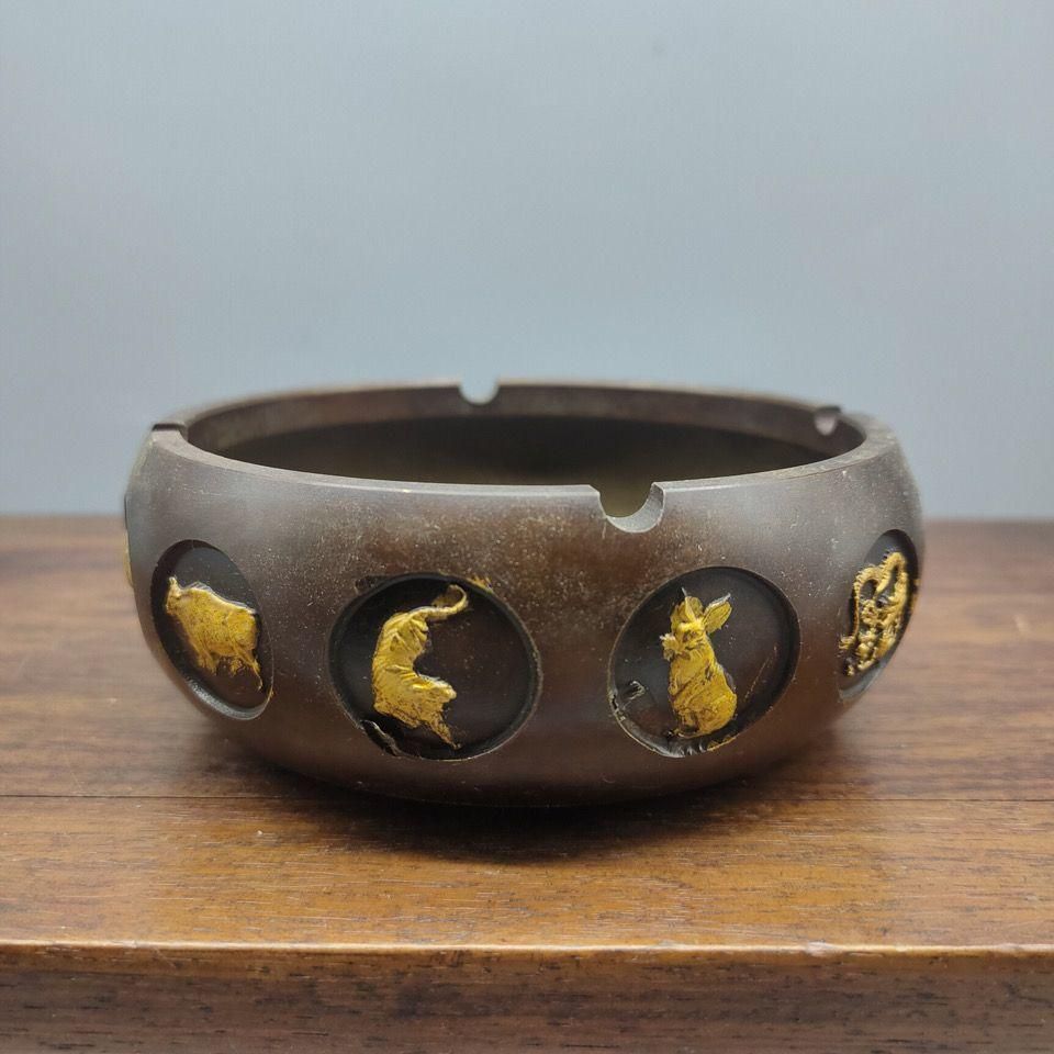 銅器 十二支 灰皿 家 事務室 装飾品 工芸品 置物 - メルカリ