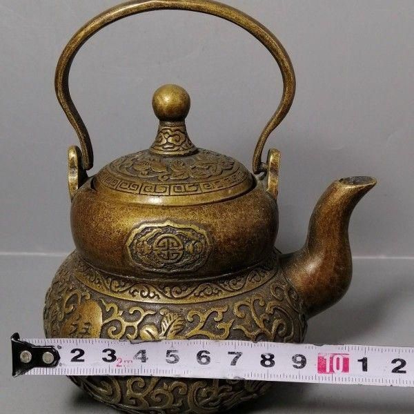 銅  細工  彫刻 「年々余りがある」 徳利 急須 茶道具 工芸品 美術品 置物 銅 細工 彫刻 「年々余りがある」 徳利 急須 茶道具 工芸品 美術品 置物 銅