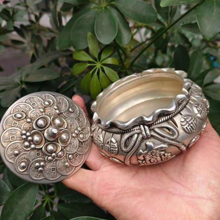 銅 細工 金銀満倉銭袋貯蔵タンク 工芸品 美術品 置物 - メルカリ