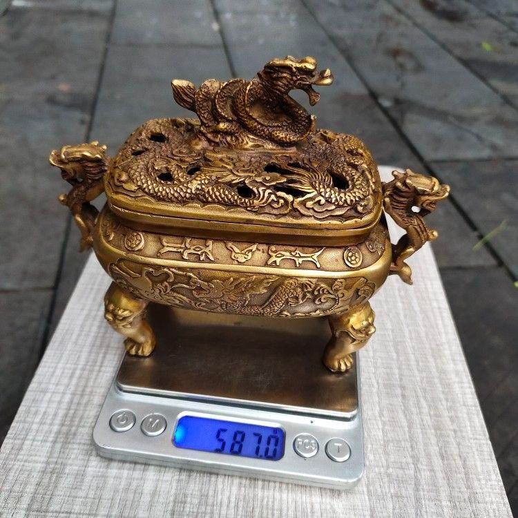 銅器 竜紋香炉 装飾品 工芸品 美術品 置物 - メルカリ