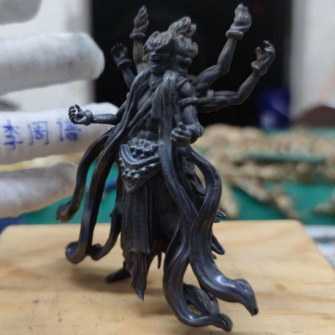 銅製 六臂三頭六道 非天阿修羅場 彫刻 工芸品美術品 置物 - メルカリ