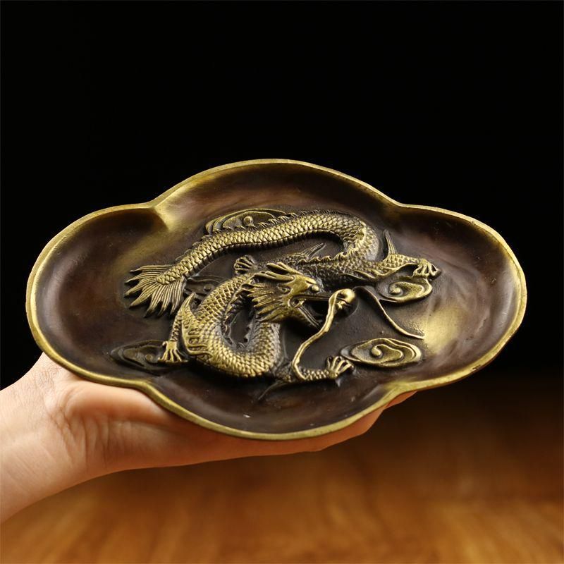 竜盤 銅製 書道具 文房具 現代工芸品 美術品 置物 - メルカリ