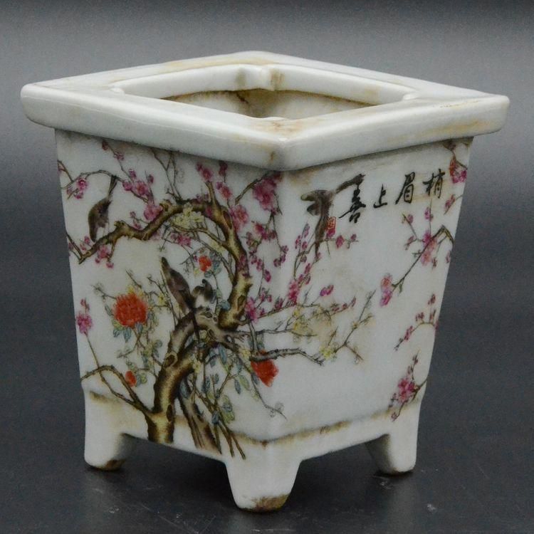 レリーフ竜丸角四方鉢 多肉菖蒲盆栽 植木鉢 小品盆栽鉢 大品盆栽