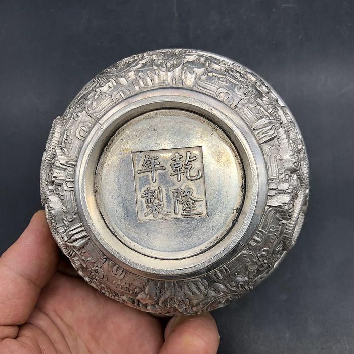 銅 細工 浮彫り 龍鳳碗 工芸品 置物 銅 細工 浮彫り 龍鳳碗 工芸品 置物