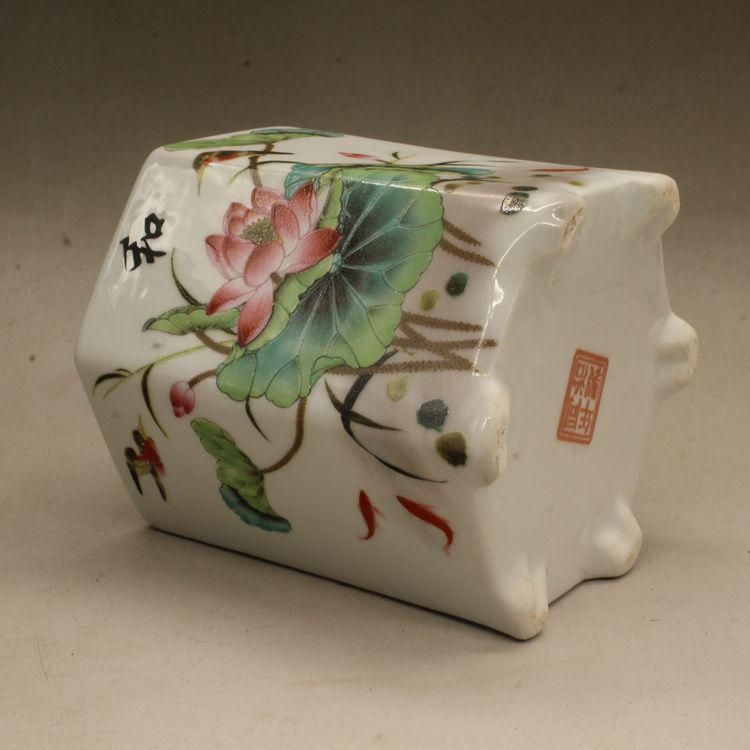 中国美術 彩蓮花六方小筆箱 書道具 文房具 工芸品 美術品 置物 - メルカリ
