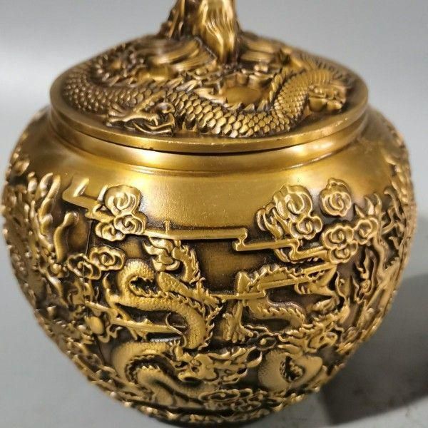 銅 細工 茶道具 浮彫り竜行天下茶筒 蓋置　置物 銅 細工 茶道具 浮彫り竜行天下茶筒 蓋置 置物 - メルカリ