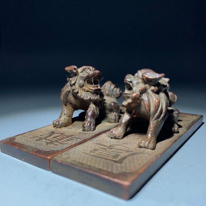 鎮尺 鎮紙 銅器 獅子 寧静致遠 圧尺 書道 工芸品 美術品 置物鎮尺 鎮紙