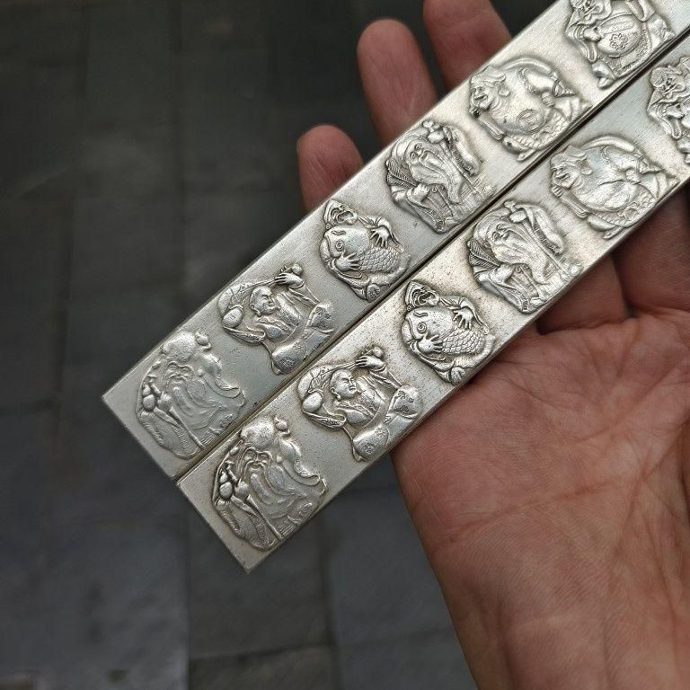 銅製 百富鎮尺 百福鎮尺 文房四宝 書法 画圧尺一対 装飾品 工芸品 美術品 銅製 百富鎮尺 百福鎮尺 文房四宝 書法 画圧尺一対 装飾