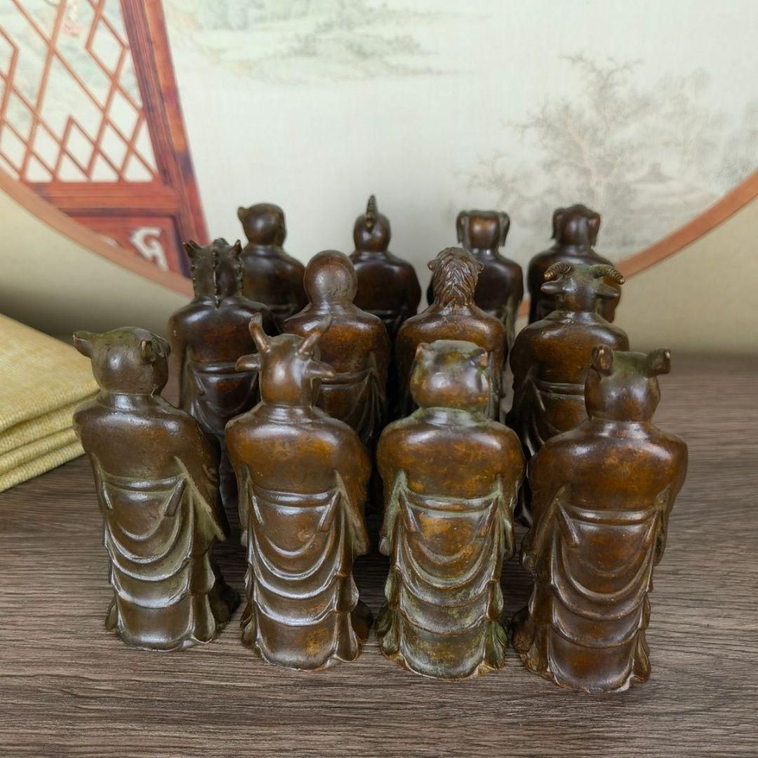 銅製 十二十二干支 茶台 玄関 博古架 装飾品 工芸品 置物 - メルカリ