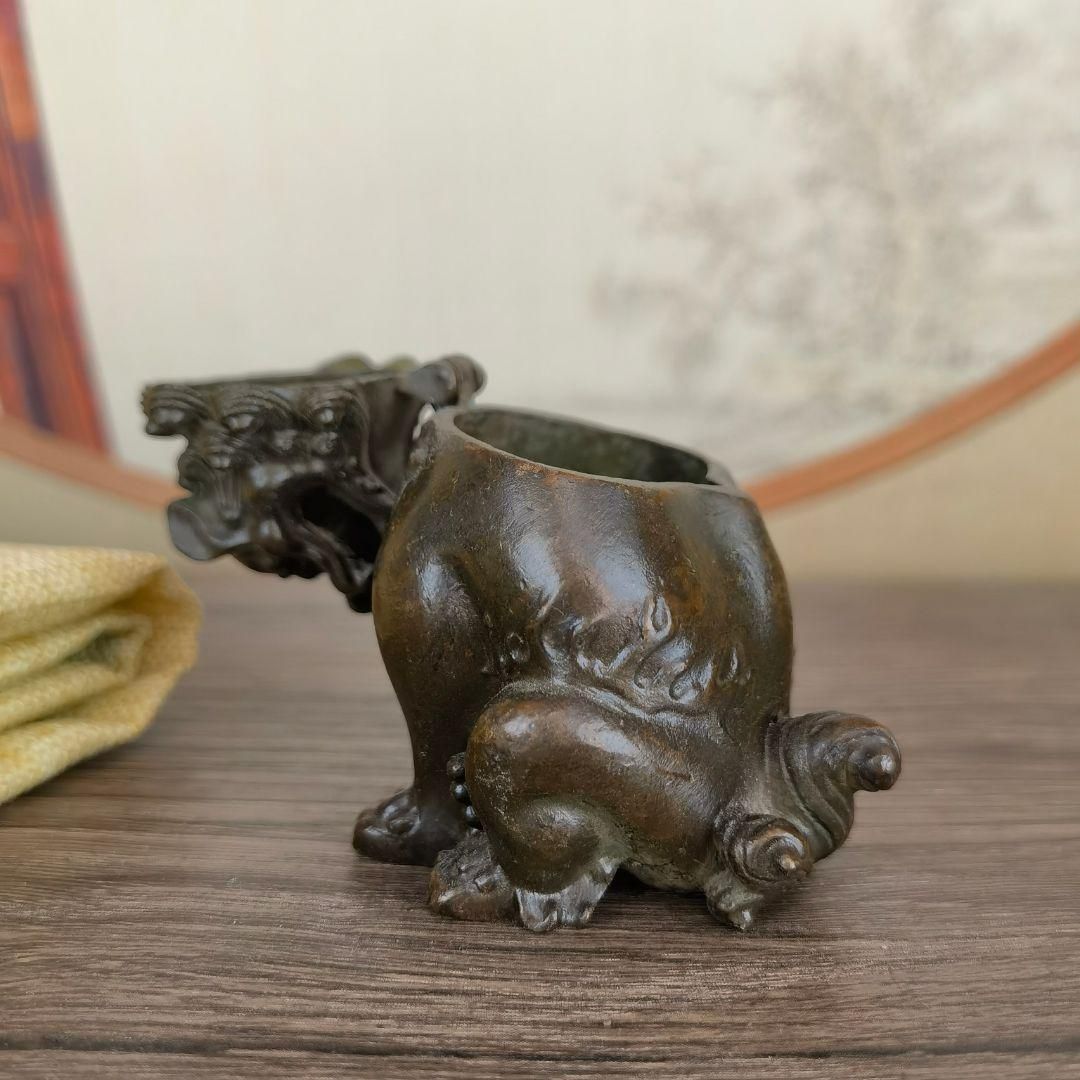 瑞獣が天にかって吼える獅子香炉 工芸品美術品 置物 - メルカリ