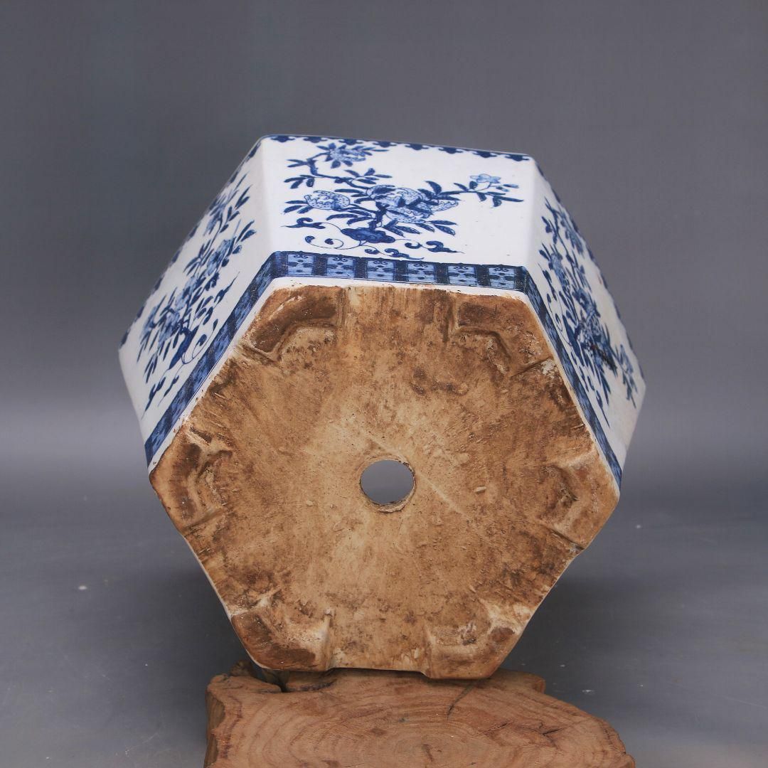 青花満工六方鉢 盆栽鉢 植木鉢 多肉植物鉢 小品盆栽鉢 山野草鉢 青花満工六方鉢 盆栽鉢 植木鉢 多肉植物鉢 小品盆栽鉢 山野草