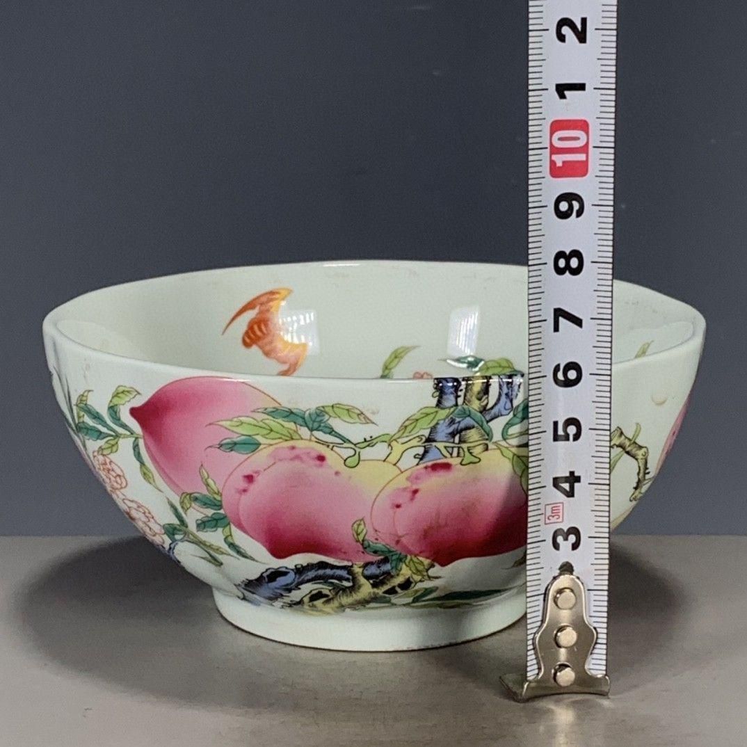 乾隆粉彩寿桃碗 景徳鎮 陶磁器 装飾品 工芸品 美術品 置物 - メルカリ