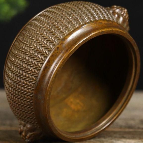 蘇工 銅器 竹編香薫炉 工芸品 美術品 置物 - メルカリ