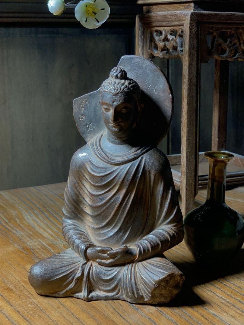 ガンダーラ造像 禅定坐像 禅意書斎茶室 装飾品 工芸品 美術品 置物 ガンダーラ造像 禅定坐像 禅意書斎茶室 装飾品 工芸品 美術品 置物