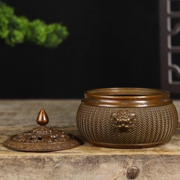 蘇工 銅器 竹編香薫炉 工芸品 美術品 置物 - メルカリ