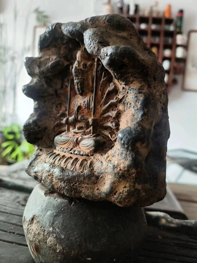 石像 千手観音仏像 茶室 博古架 禅意 置物 装飾品 工芸品 - メルカリ