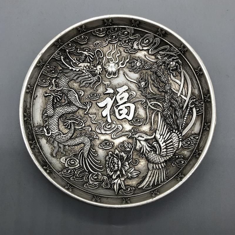 銅器 龍鳳盤 装飾品 工芸品美術品 置物 - メルカリ