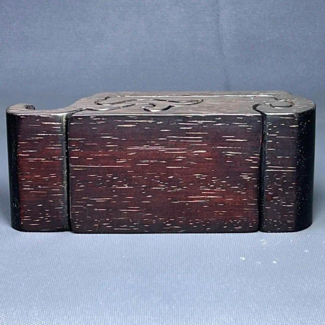 檀木 象嵌貝殻 墨床 机面 筆架文房置物・案頭 筆棚 書道具 現代工芸品