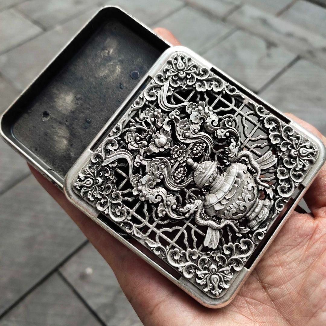 銅細工 小墨箱香炉 香道具 装飾品 工芸品 美術品 置物 - メルカリ