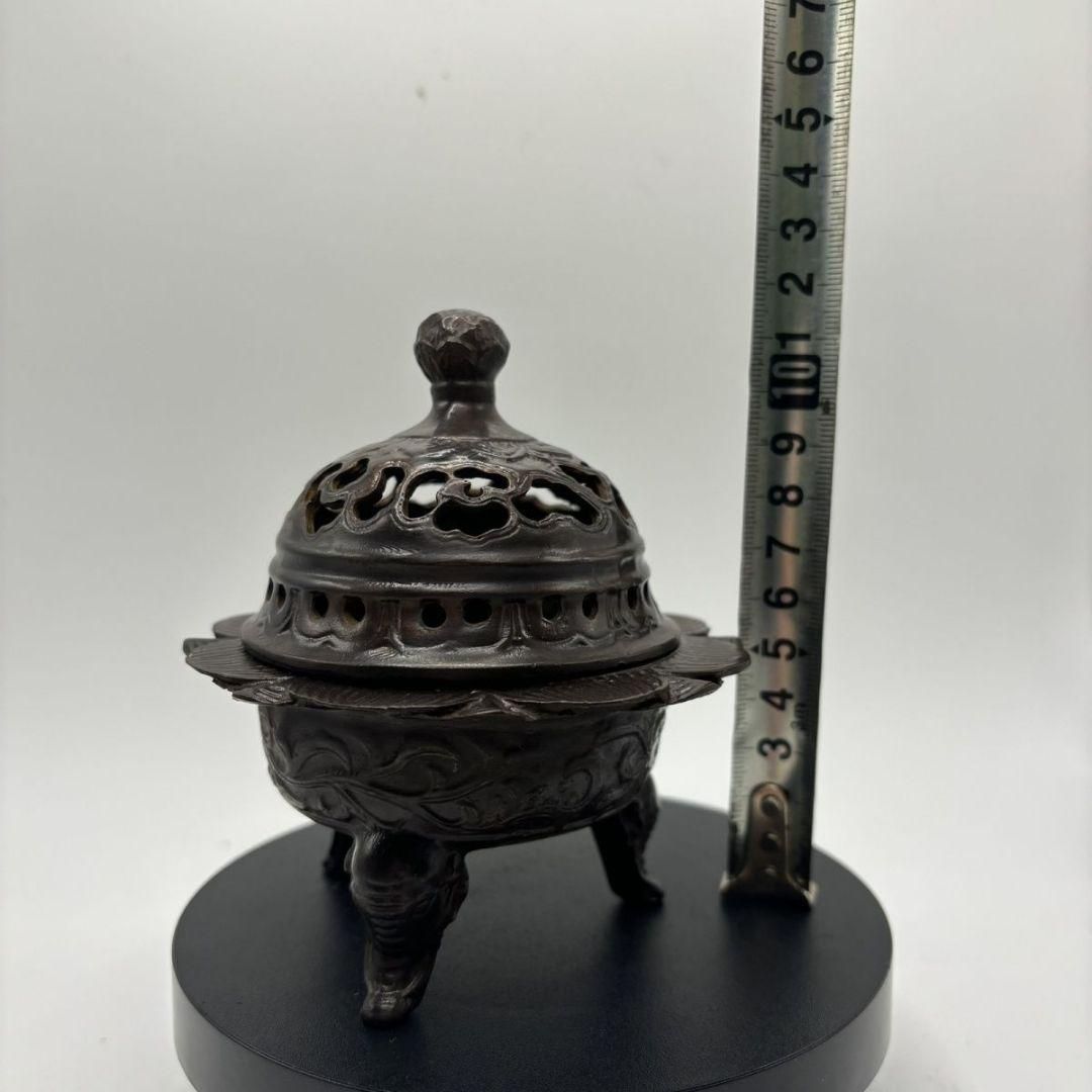 銅器 亭子薫香炉 茶道具 香道具 蓋置 置物 工芸品 美術品 置物 銅 細工 茶道具 香道具 蓋置 蓮華薫香炉 装飾品 現代工芸品美術品 置物