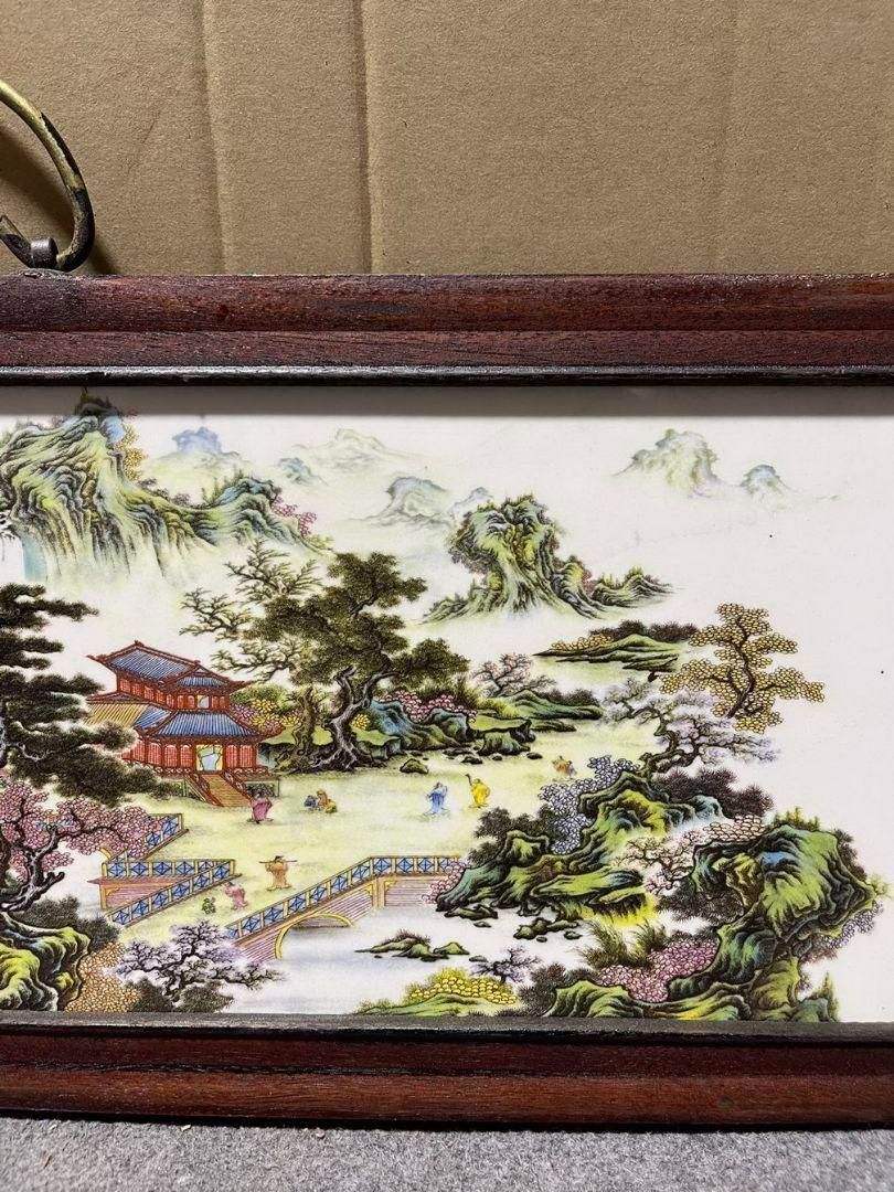 景徳鎮 錦繡山河陶板画 応接間 玄関 書斎 茶室装飾品 現代工芸品 置物 景徳鎮 錦繡山河陶板画 応接間 玄関 書斎 茶室装飾品 現代工芸品