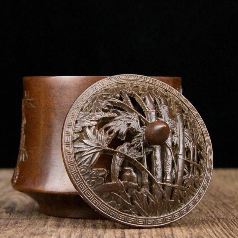 パンダ文竹薫香炉 香道具 蓋置 工芸品 美術品 置物 - メルカリ