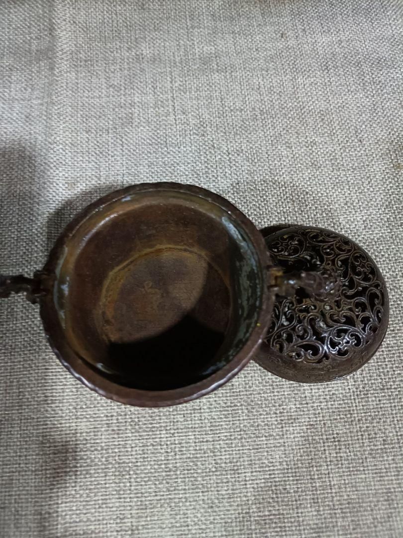 銅器 三足鼎 チ首竜双耳香炉 焼香炉 香道具 茶道具 装飾品 工芸品 置物