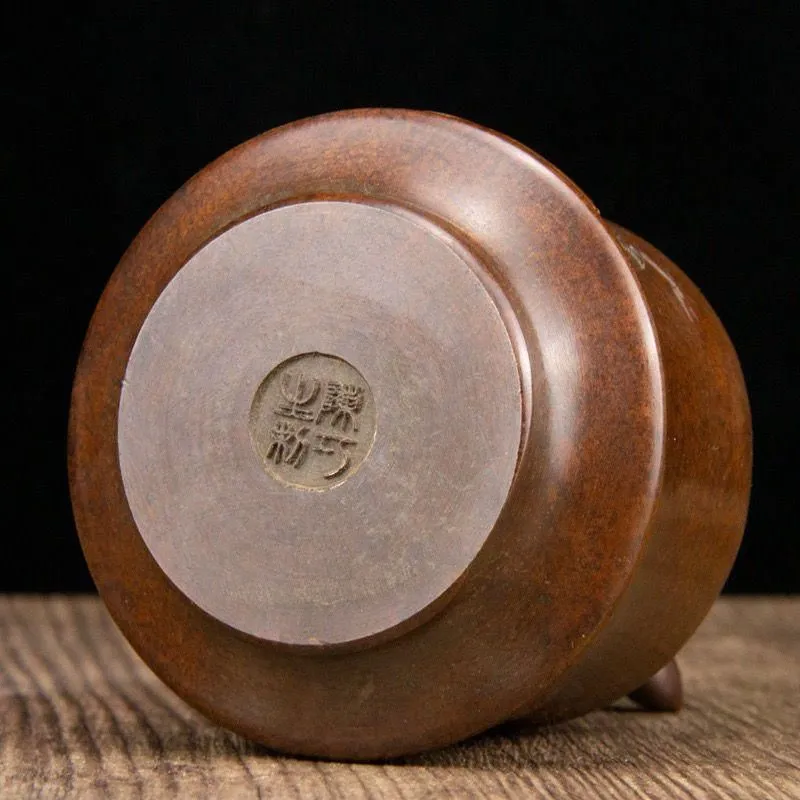 パンダ文竹薫香炉 香道具 蓋置 工芸品 美術品 置物