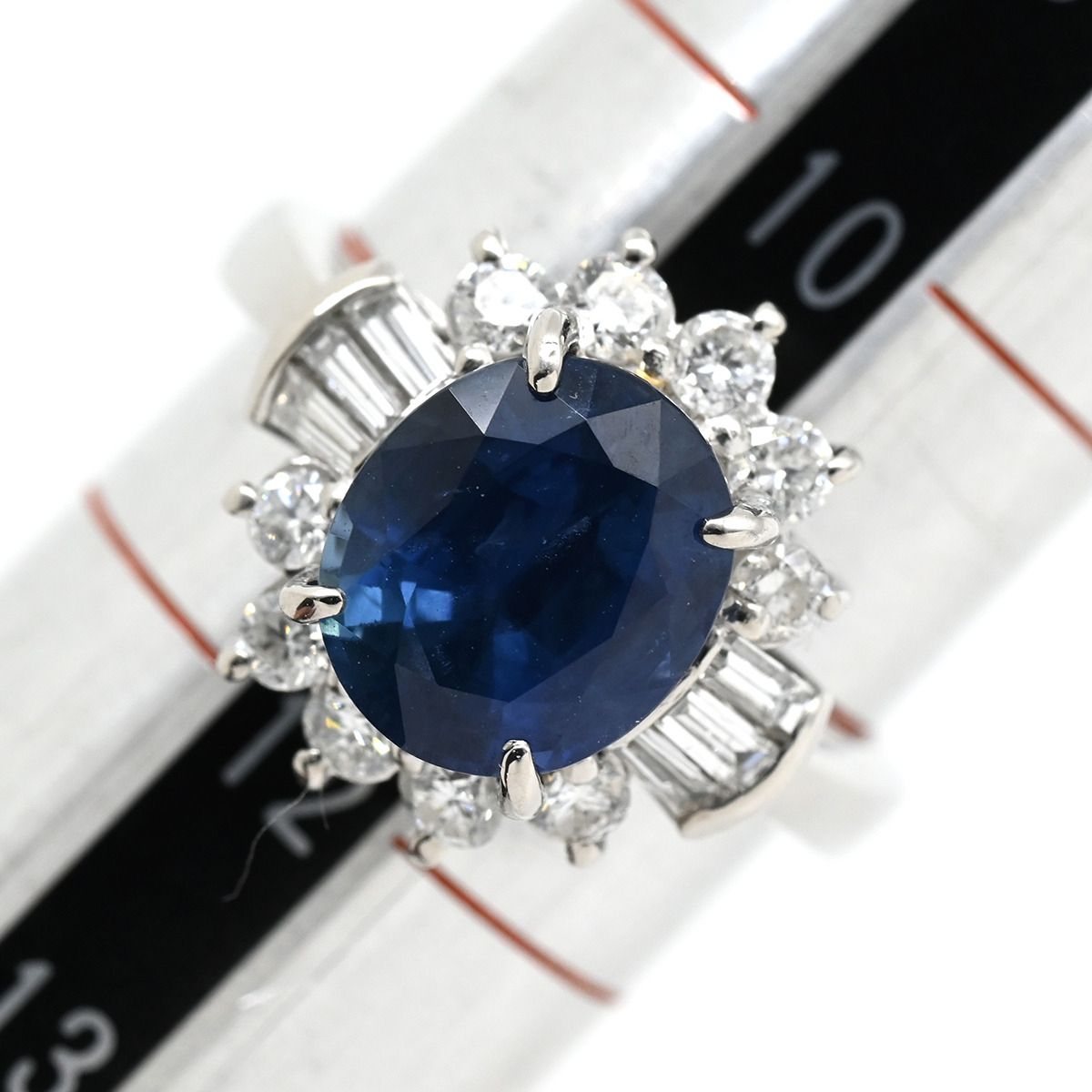 PT900サファイアダイヤモンド青いリング6.35g サファイア ダイヤモンドリング SA 0.69ct D 0.14ct Pt900 JGGC鑑別書付