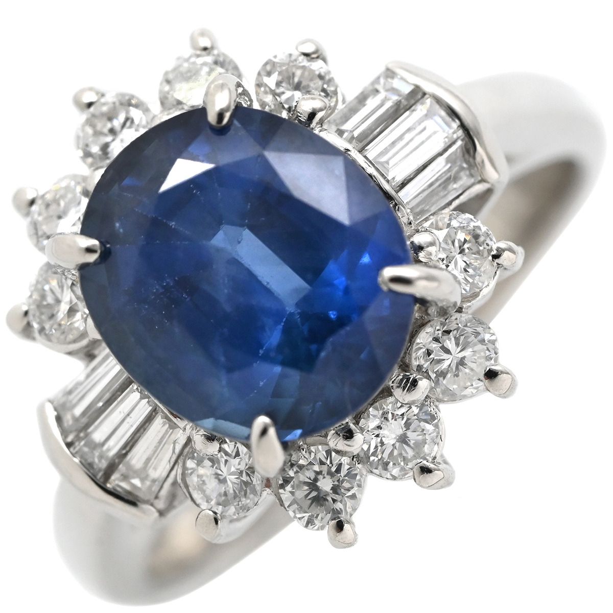 リング 指輪 ブルーサファイア ダイヤリング Pt900 サファイア