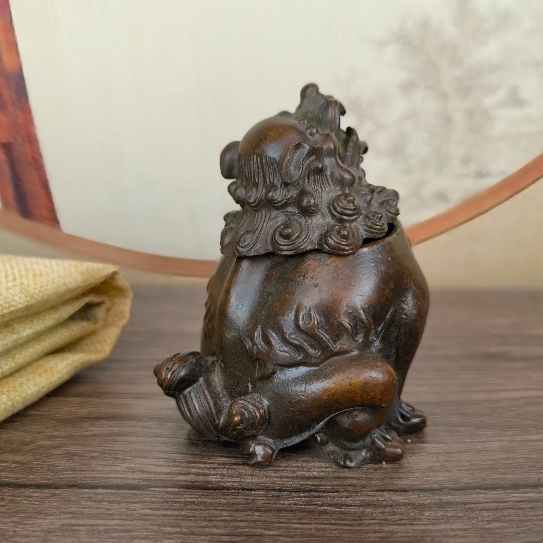 瑞獣が天にかって吼える獅子香炉 工芸品美術品 置物 - メルカリ