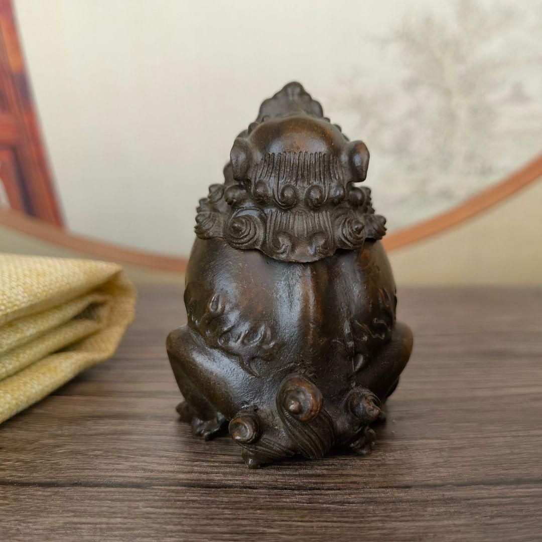 瑞獣が天にかって吼える獅子香炉 工芸品美術品 置物 - メルカリ