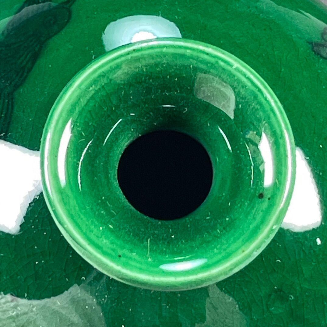 清乾隆緑釉梅花図紋梅瓶 景徳鎮 陶磁器 装飾品 工芸品 美術品 置物