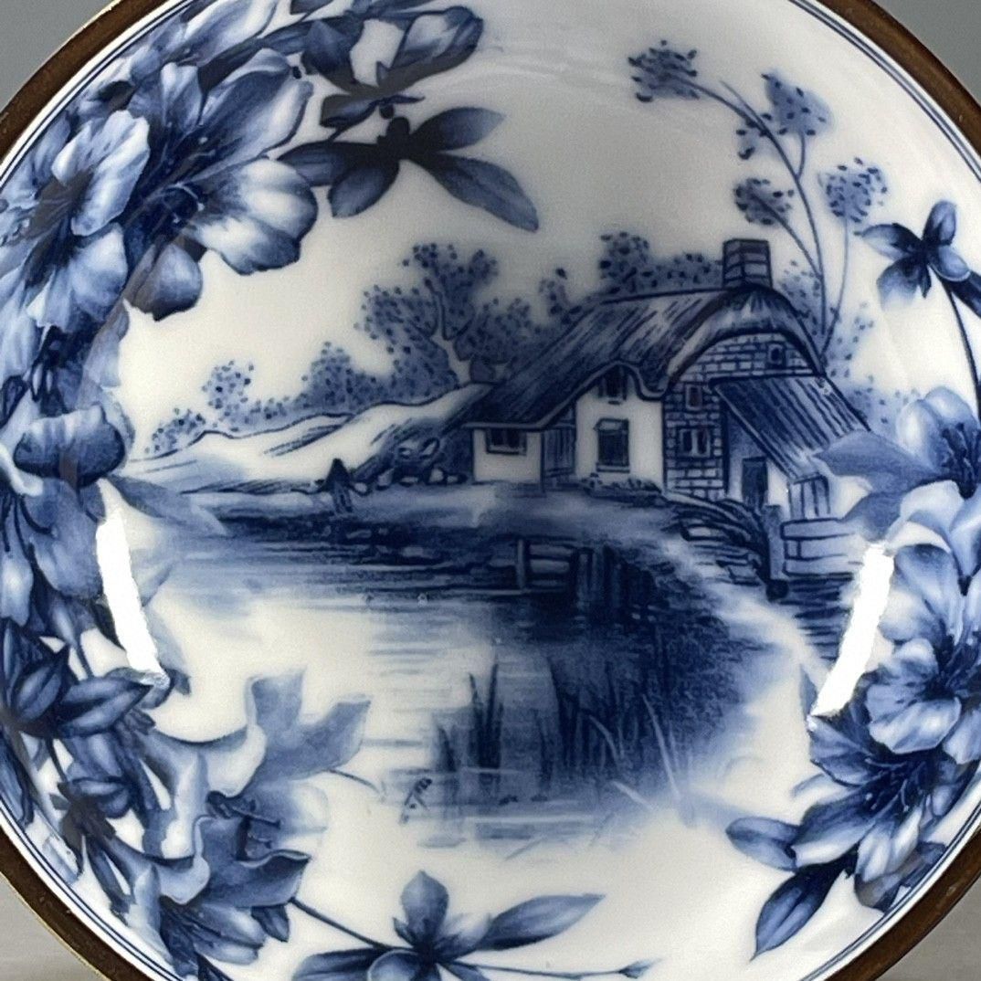 大清乾隆鯖山水花卉図紋碗 景徳鎮 陶磁器 装飾品 現代