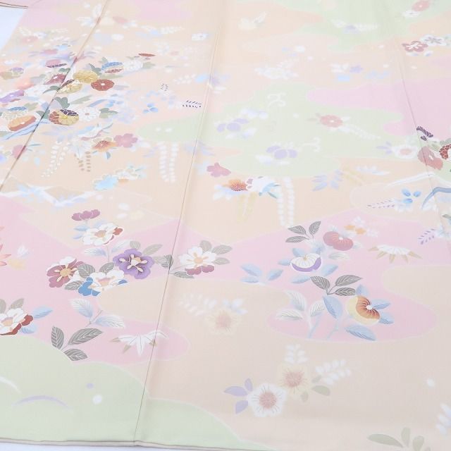 ❁tomihisa❁新品 金駒刺繍 着物 正絹“花の衣に夢は巡りて今ある自分に