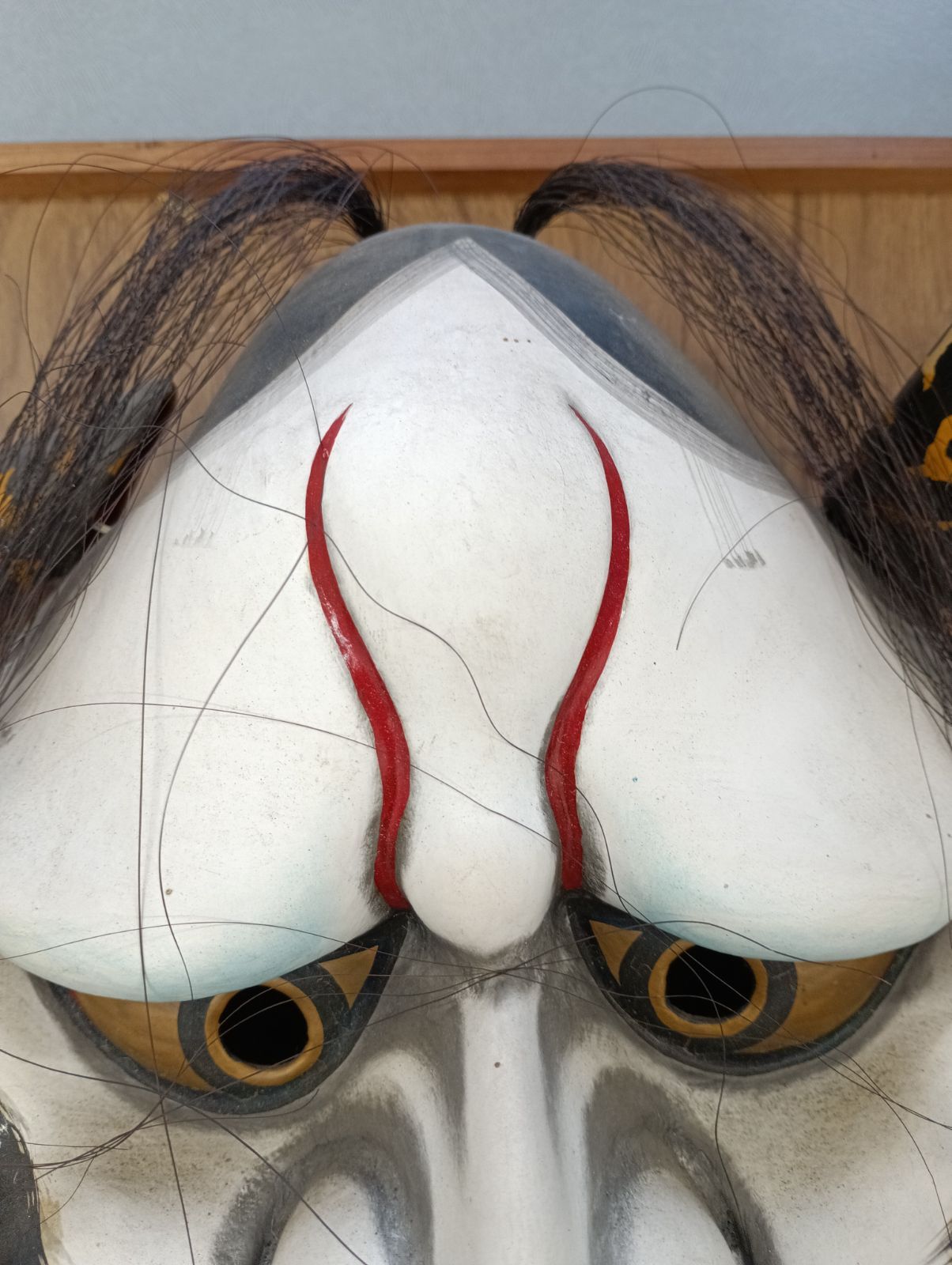 A21-12 神楽面（顔サイズ40㎝） お面 角付き 広島神楽 - メルカリ