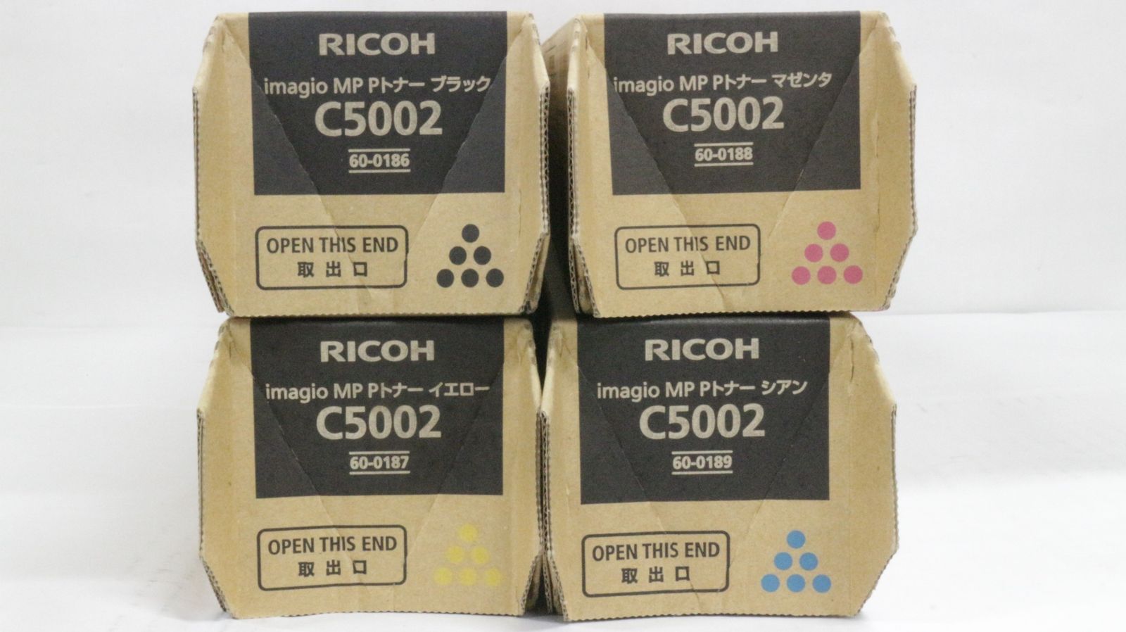 未使用 RICOH 純正 トナー C5002 4色（シアン・マゼンタ・イエロー