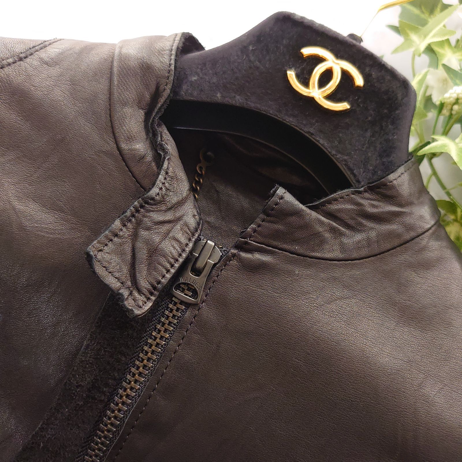 定価10万 受注品 洗える Sisii ライダースジャケット 牛革 茶 レザー