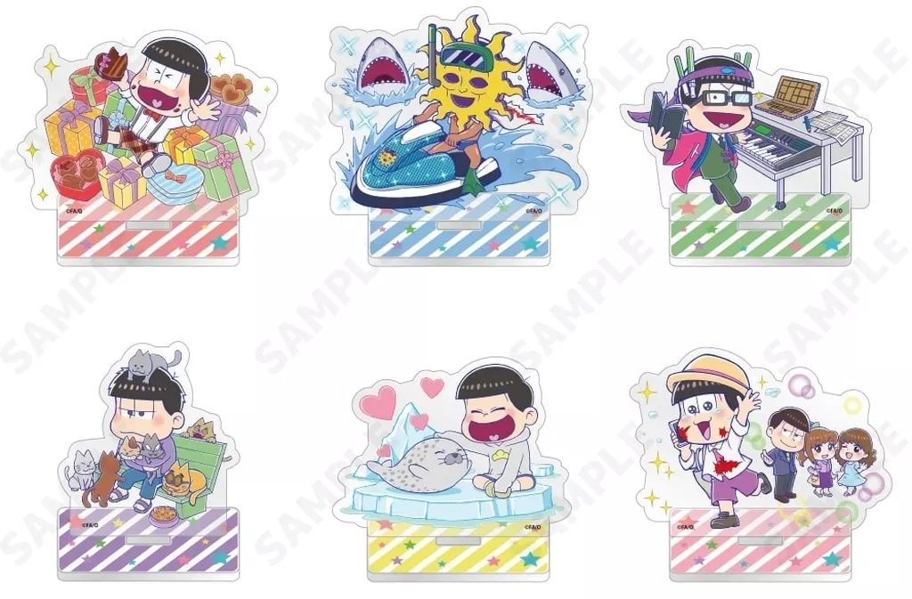 中古】アクリルスタンド・アクリルパネル 全6種セット 「パズ松さん