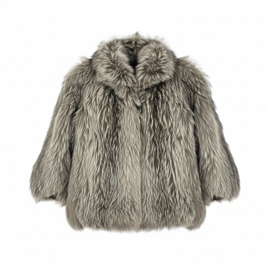 本毛皮 サガフォックス 金サガ ファーコート シルバーフォックス 15号 71k20 SAGA FOX サガフォックス 金サガ シルバーフォックス ファー