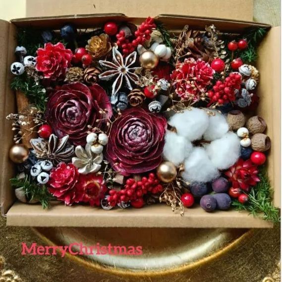 木の実セット　クリスマス花材　クールカラー 木の実&花材セット 木の実 クリスマス no.4 ドライフラワー Forest