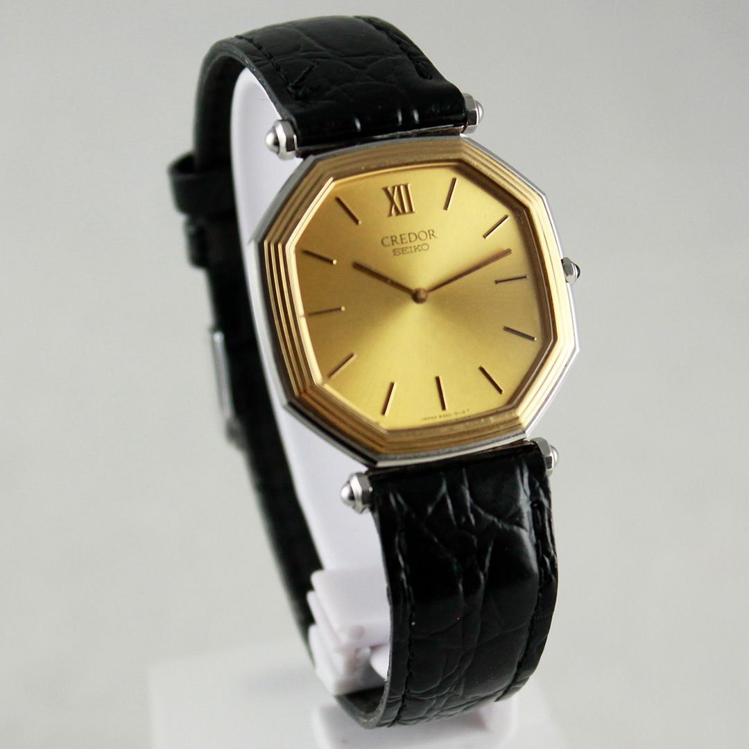 SA169 SEIKO クレドール 9300-5060 オクタゴン YG×SS ゴールド文字盤 