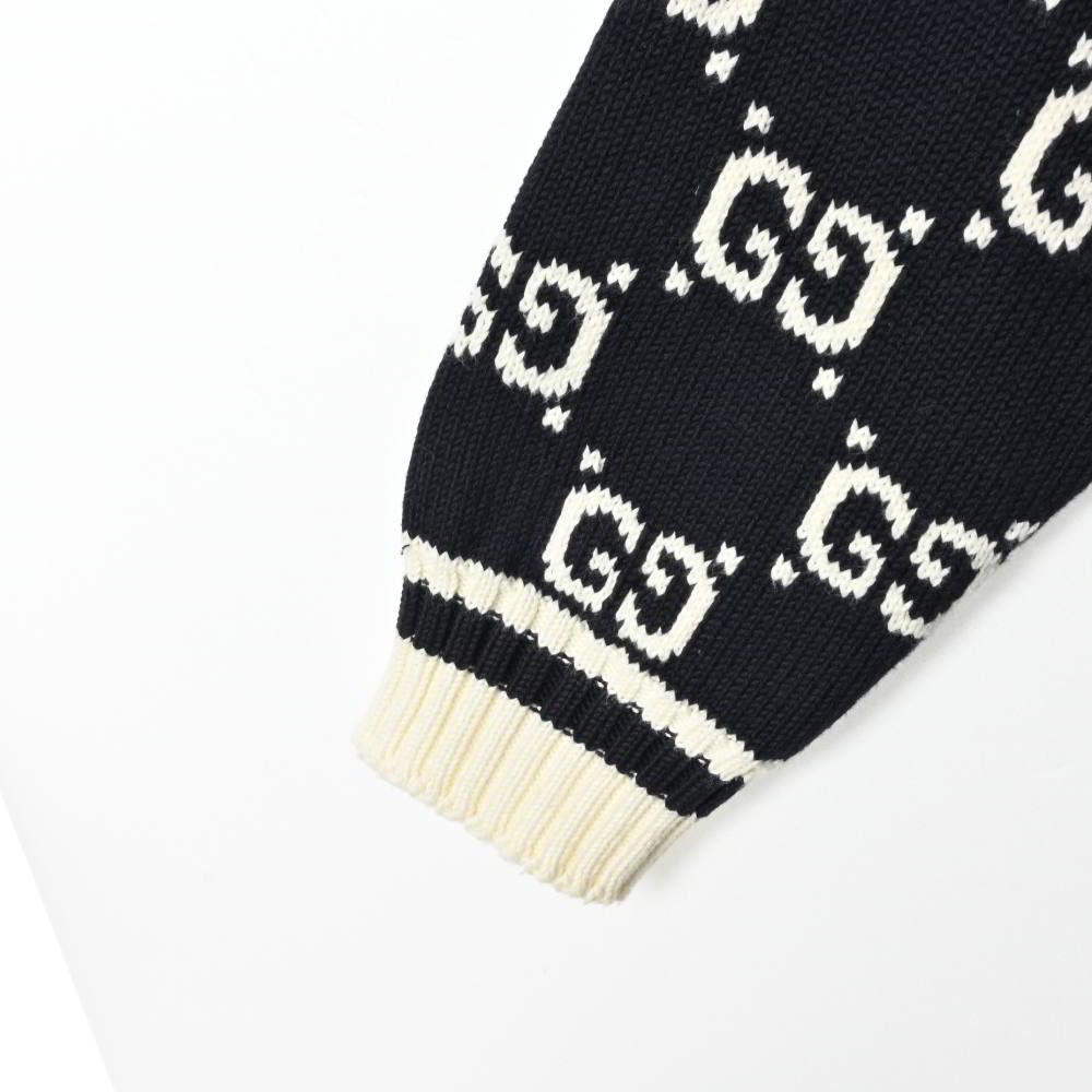 GUCCI GG ボーダー切替 ジップ ニット ジャケット - メルカリ